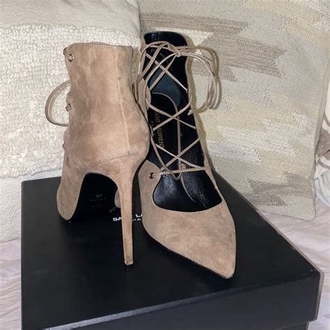 ysl lace up heels